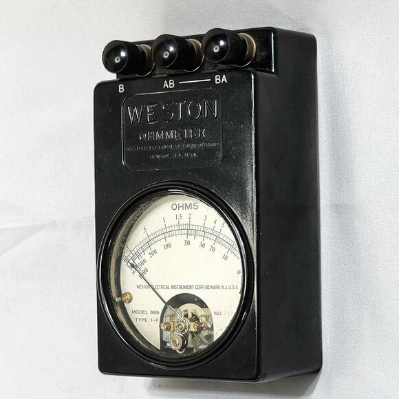 Weston 689 Type 1-f Ohmmeter Electrical Tester Vintage Art Deco Style‎ Collector - Picture 2 of 8